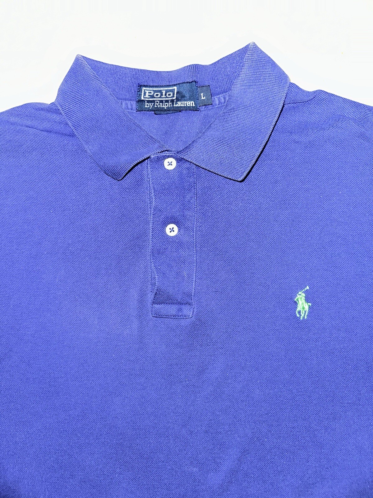 Polo Ralph Lauren Polo Uomo Taglia Large Camicia Manica Corta Blu Pony Preppy