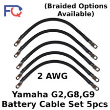 2 AWG Gauge Yamaha G2 G8 G9 36V 85-94 5pcs Set Braided Golf Cart Battery Cable