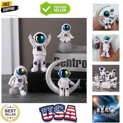 Gradient Astronaut Statues Set of 4, Spaceman Figurines Space Theme Decor for...