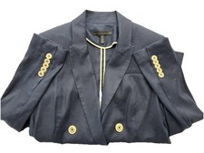 White House Black Market Navy Blue Studio Blazer, Size 8, 5 Button Sleeves. Pads