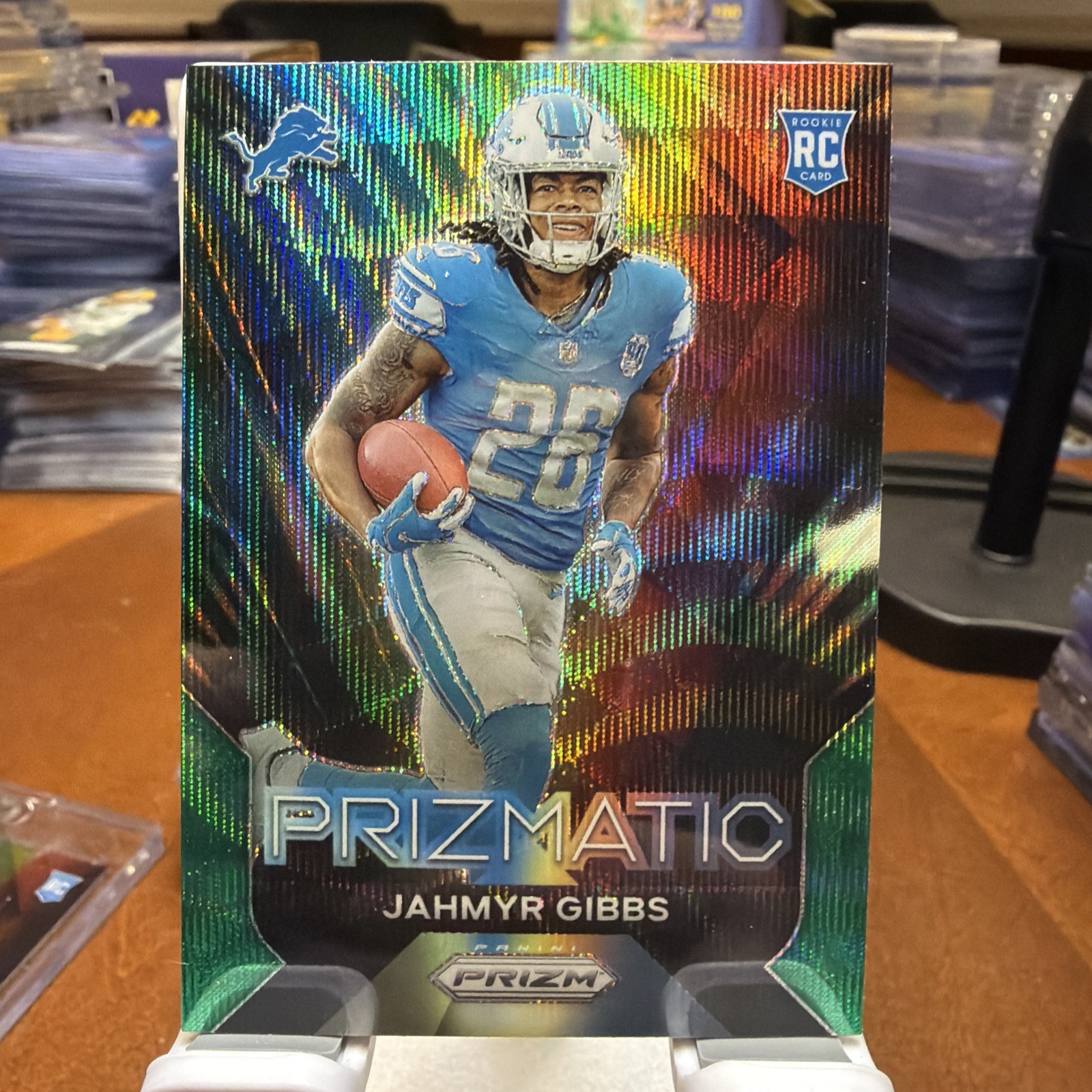 2023 Panini Prizm Jahmyr Gibbs Prizmatic Green Prizm Rookie RC #20 Lions