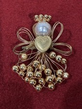 Spilla angelo filo tono oro vintage La Bona Angelica 2” nuova senza scatola