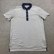 RLX Ralph Lauren Polo Shirt Mens Medium Navy White Stripe Golf Performance