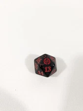 MTG d20 Spindown 20-side Life Counter die Phyrexia All Will Be One Black & Red