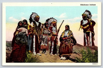 Oklahoma Indians Native American Culture Vintage Postcard
