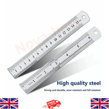 2X METAL STAINLESS STEEL RULER METRIC & IMPERIAL 6" 15CM 150MM LONG ENGINEERS RU