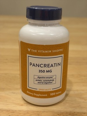 The Vitamin Shoppe Pancreatin 350 mg 100 Tablets Exp 10/2027
