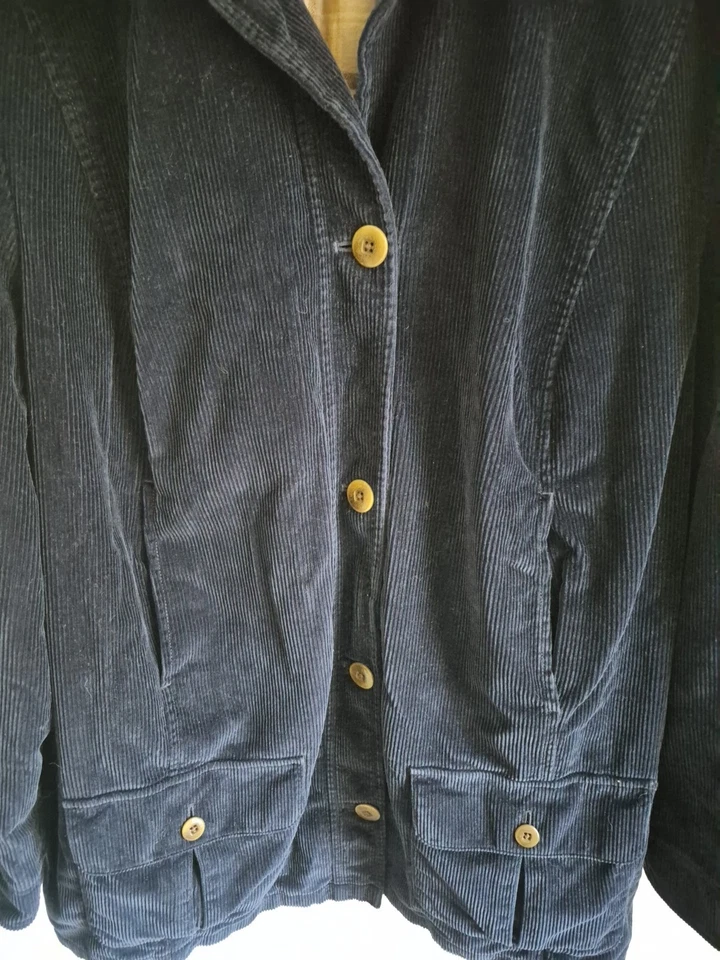 L.L. BEAN VINTAGE NAVY/ BROWN CORDUROY FLANNEL LINED CHORE COAT SIZE 2X OKRH1 - Image 4 of 4