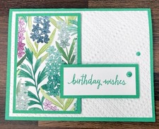 Stampin Up Card Kit Happy Birthday Florals in Bloom DSP Green - Makes 4 Cards