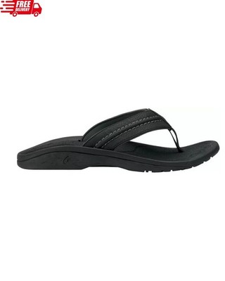 OluKai Men's Hokua Sandals -Black/Dark Shadow- Size: 11.0