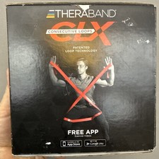 Near Full Roll TheraBand Non-Latex CLX Consecutive Loops 23 Yards Box Red