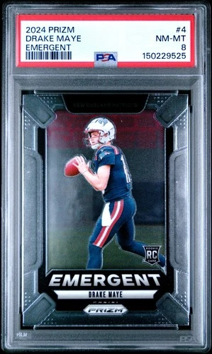 2024 PANINI PRIZM EMERGENT #4 DRAKE MAYE ROOKIE RC PSA 8