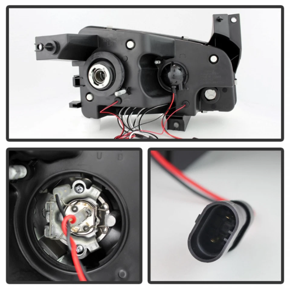 Par de faros proyectores LED halógenos negros Spyder para Dodge Charger 2006-2010 Foto 3 de 4