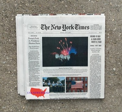 THE NEW YORK TIMES - SUNDAY JULY 5, 2026 (USA 250TH ANNIVERSARY -MOUNT RUSHMORE)