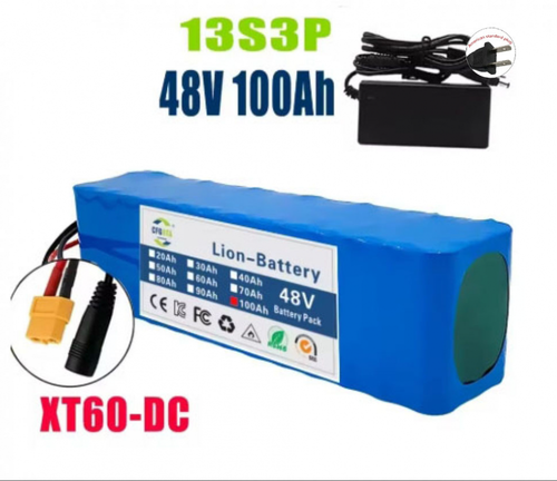 Batteria EBike 48V 100Ah Impermeabile - Perfetta Per Scooter Elettrici 250W-1000W, Con Caricabatterie 54.6V 2A E Connettore XT60