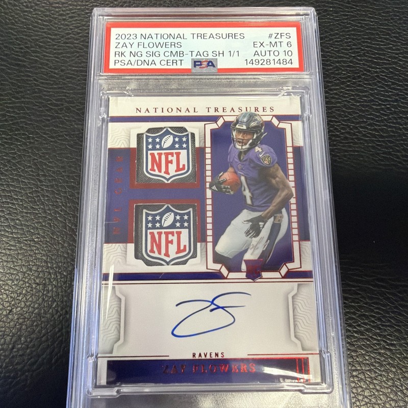 2023 National Treasures Zay Flowers Dual Shields Auto 1/1