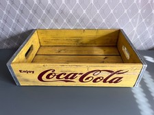 Coca-Cola Holzkiste gelb -  Vintage Getr&auml;nkekiste USA Werbung Sammler