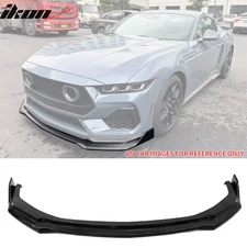 Fits 24-26 Ford Mustang Front Bumper Lip 3PC Spoiler Gloss Black Lower Splitter