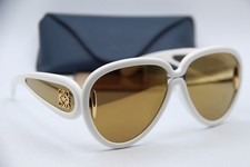 NEW LOEWE LW 40132I 25G WHITE GOLD MIRRORED AUTHENTIC FRAMES SUNGLASSES 65-14