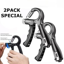 2 Hand Grip Strengthener Power Trainer Gripper Strength Adjustable Gym Exerciser