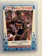 1989 Fleer Magic Johnson All Stars Sticker 5 LA Lakers Clean