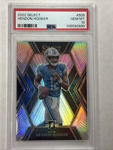 2022 Hendon Hooker Select XRC Rookie Silver #505 PSA 10 DETROIT LIONS