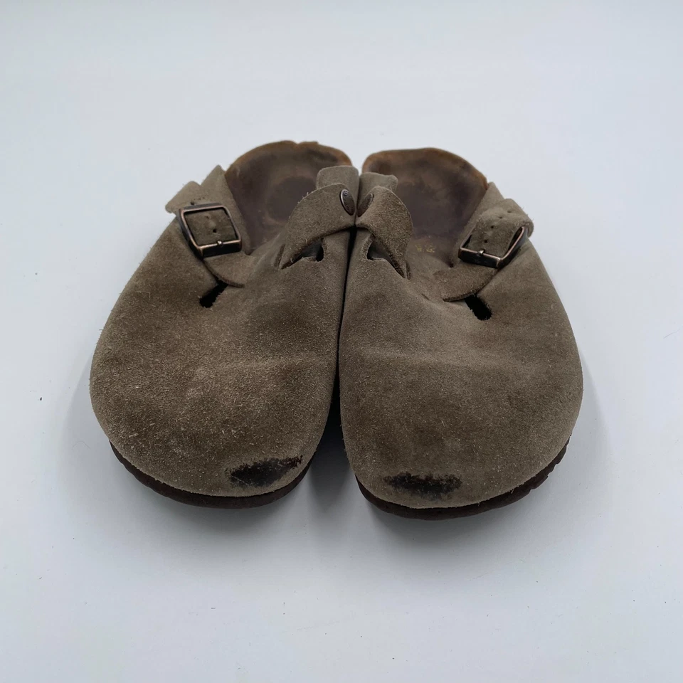 Betula Birkenstock Boston серо-коричневый женский размер 39 L8 M6 мягкая стелька замшевый сабо - Изображение 2 из 4