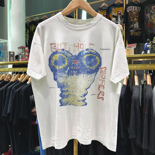 1993 Butthole Surfers Independent Worm Saloon Tour Faded T-Shirt White L