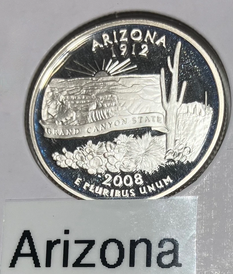 2008-S- 5 State Quarters all Silver Proof - Image 4 of 4