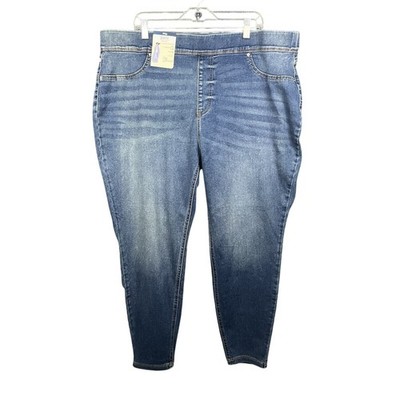 Terra & Sky Plus Size Jeans Skinny High Rise Blue Wash Stretch Denim