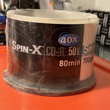 NEW SEALED Spin-X CD-R 40X 80 Min 700mb 50 Pack Blank Media CD FREE SHIPPING