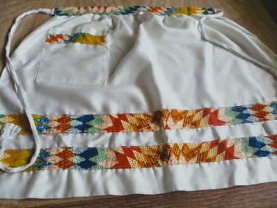 off white / ivory half apron 16 x 19 1/2