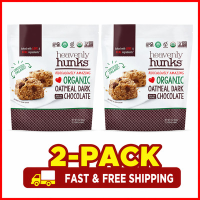 2-Pack Heavenly Hunks Organic Oatmeal Dark Chocolate Cookies, 22 oz