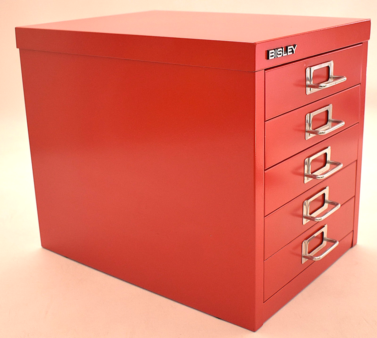 Bisley 5 Drawer Cabinet Inserts Red Metal Exc Cond 15” deep x 13