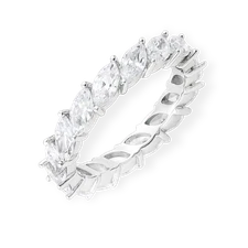 Womens Moissanite Marquise Cut Full Eternity Band Real 925 Sterling Silver Ring