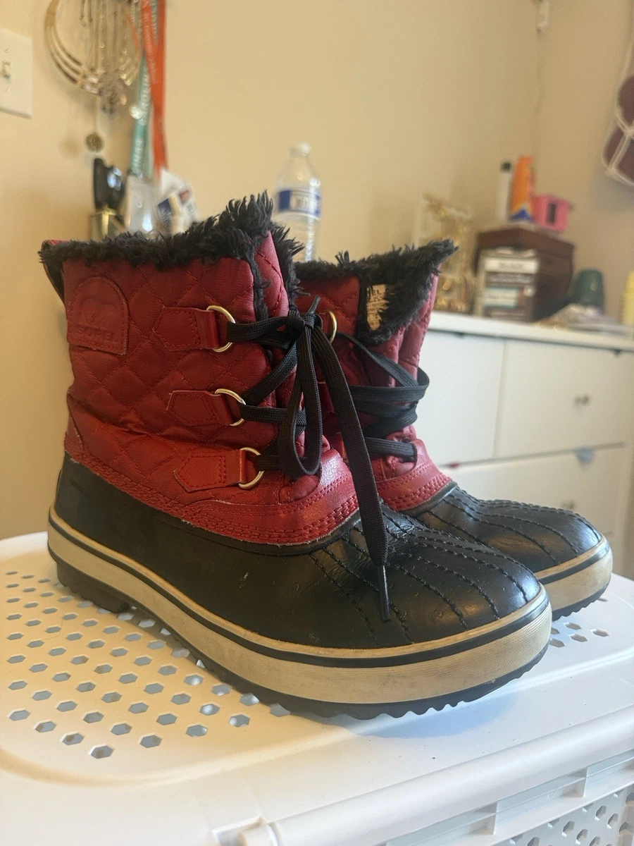 Sorel Brown and Black Women\'s Rain & Snow Boots with Red Accent Sorel Red Boots for Women for sale - eBay main image 2