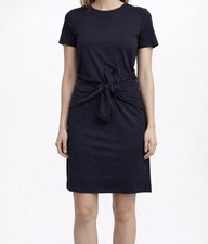 Boohoo - Navy Front Tie Waist Dress - Size 8