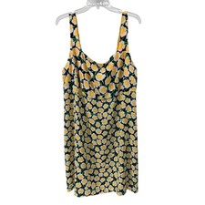 Diane von Furstenberg for Target Floral Daisy Shift Dress Yellow Black Size 18