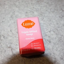 LUME Triple Milled Deodorant Bar Soap Peony Rose 5 oz Full Size