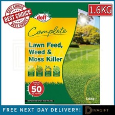 Image of DOFF LAWN FEED WEED MOSS KILLER THICKENS GRASS HEALTHY COVERS 50M2 GARDEN 1.6KG