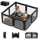 Playpen for Babies and Toddlers, 50"x50" Portable Play Yard with Mat, Kids Colla