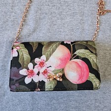 Ted Baker Pauleen Peach Blossom Evening Bag Rose Gold Hardware Clutch Purse Bow