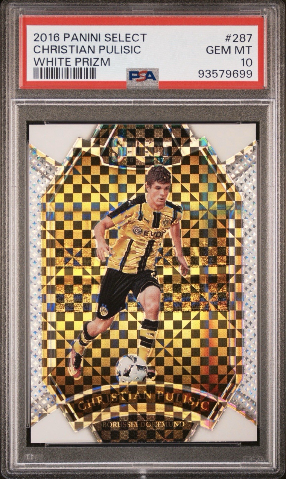 2016 Select White Prizm Christian Pulisic RC /99 #287 PSA 10