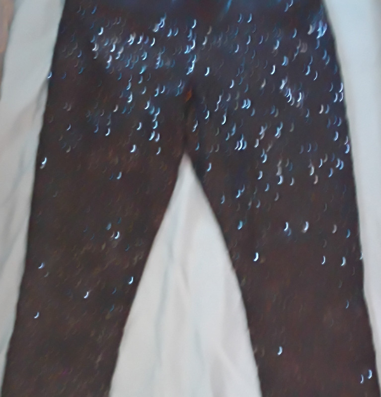 Woman's black sequin festival pants