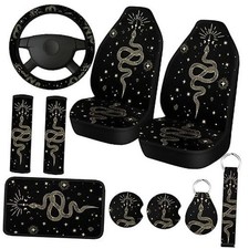 10 Pcs Moon Star Car Seat Covers Full Set Car Accessories For Women Front Snake 10 Pcs Moon Star Car Seat Covers Full Set Car Accessories For Women Front Snake