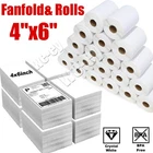 4"x6" Direct Thermal Shipping Labels for Zebra&Rollo Printers Fanfold / Rolls US