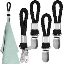 4 Pcs Kitchens Towel Clips Metal Kitchen Towels Clips with Hanging Loop Cloth