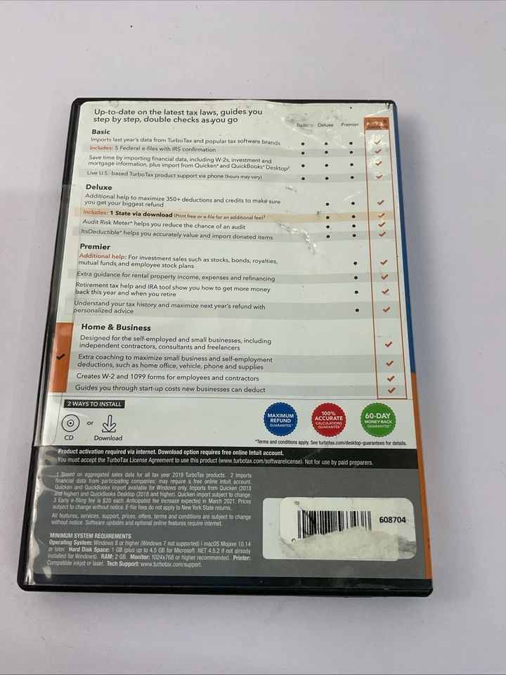 Turbotax 2020 Home & Business, Self-Employed With Key Code Windows/ Mac - Image 4 of 4