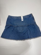 Harper Heritage Women's Denim Mini Skirt with Frayed Hem Size L