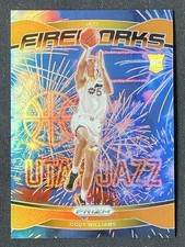 Cody Williams 2024-25 Panini Prizm Fireworks Orange /49 #18